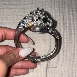 Silver and Green Crystal Women's Watch